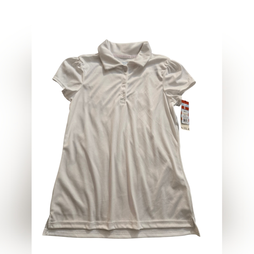 Cat & Jack Girls White Uniform Polo Shirt XL (14) NWT Short Sleeve